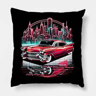 Retro Neon Cadillac Pillow