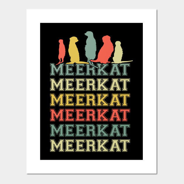 Cute Funny Meerkats Poster Print Size A4 A3 Wild Animals Poster Gift #8583
