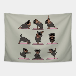 Rottweiler Yoga Tapestry