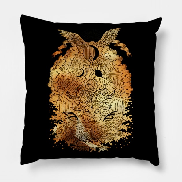 Devils Brew (Version 3). Mystic and Occult Design. Pillow by Mystic Arts