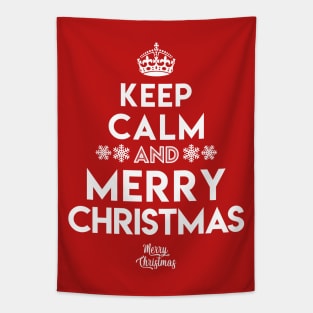 Keep Calm and Merry Christmas Tapestry