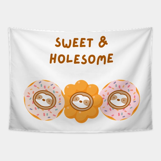 Cute Sweet and Wholesome Donut Sloths Tapestry by theslothinme