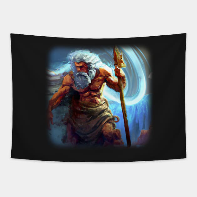 Painting of a Greek god Tapestry by Perryfranken