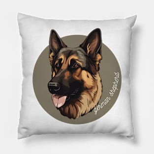 German Shepherd Dog Breed Cursive Graphic Pillow