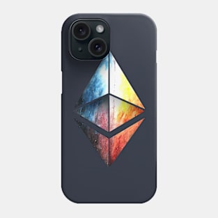 Ethereum Crystal Watercolor Galaxy Phone Case