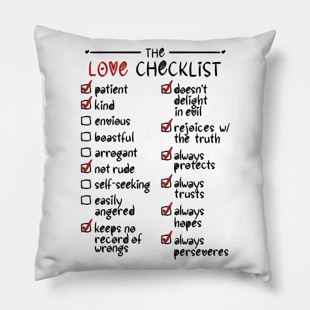 The Love Checklist Pillow by Sketchbook ni Abi