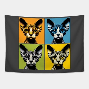 Devon Rex Pop Art - Cat Lovers Tapestry