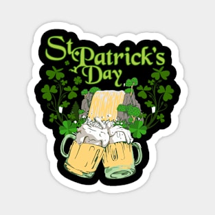 St Patricks Day Pilsen Beer Waterfall Magnet