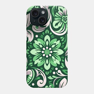 Retro Green Floral Pattern Phone Case