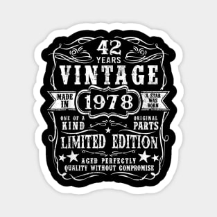 42th Birthday Gift -Vintage 1978 Classic Men Women 42 Years Magnet