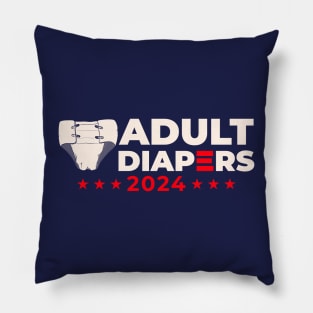 Adult Diapers 2024! Modern Presidential Election Aging Candidates Parody Pillow