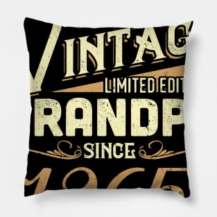 Vintage Grandpa Since 1965 Funny Man Myth Legend Daddy Pillow