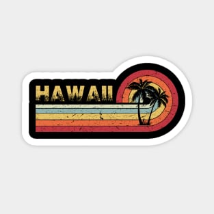 Hawaiian Vintage 80s Palm Trees Sunset Magnet