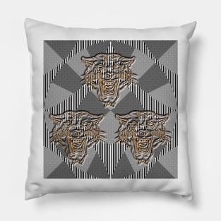 Optical Illusion Tiger Head Pillow