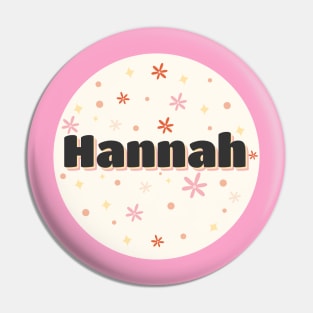 Hannah name cute design Pin