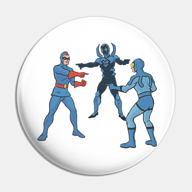 Blue Beetle, Blue Beetle, and Blue Beetle Pin by Lazer Brain Comics 