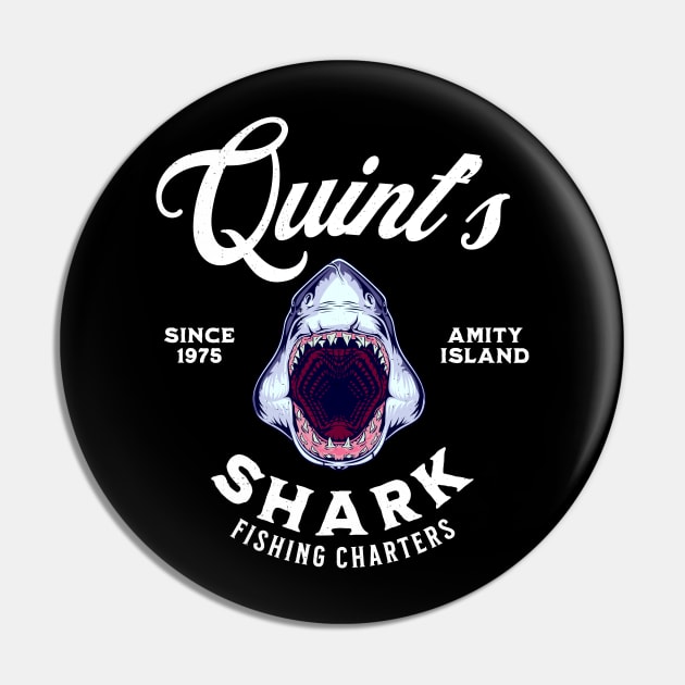 Quint's Shark Fishing Charters Since 1975 - Amity Island Pin by BodinStreet