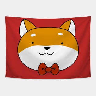 Bow Tie Shiba Face Tapestry