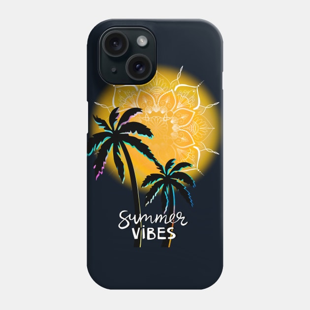 Sunset palm trees Phone Case by Miruna Mares