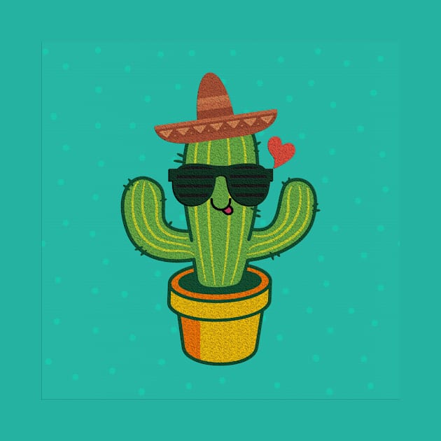 Cactus with hearts dances for gardeners and plants by KK-Royal