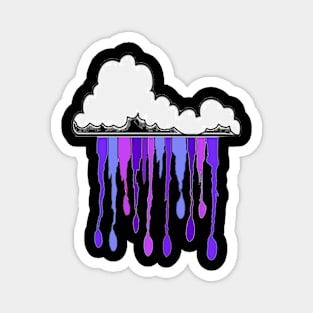 Purple Rain Pop Art by LowEndGraphics Magnet