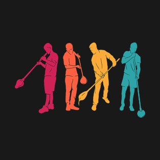 Four Different Glassblower Silhouettes In Retro Colors - Glass T-Shirt