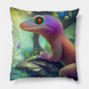 Gecko fantasy Pillow