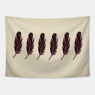 Six Purple Feathers Tapestry