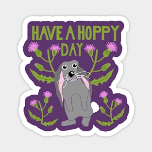 Have a Hoppy Day Floppy Eared Bunny Graphic Magnet