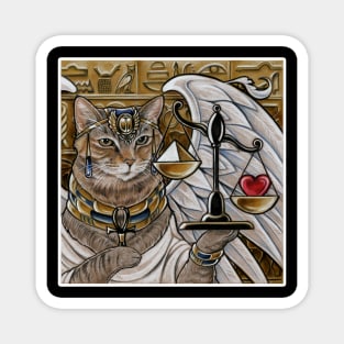 Egyptian Cat with Scale - White Outlined Version Magnet