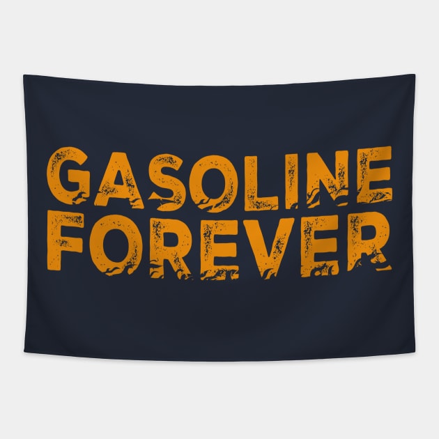 Gasoline Forever Text Fire Tapestry by FFAFFF