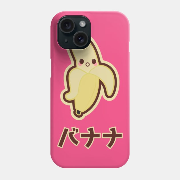 Cute Kawaii Banana Fruit Japanese Emoji Smiley T-Shirt Phone Case by SusurrationStudio