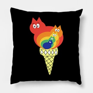 Ice Cats Rainbow cats Pillow