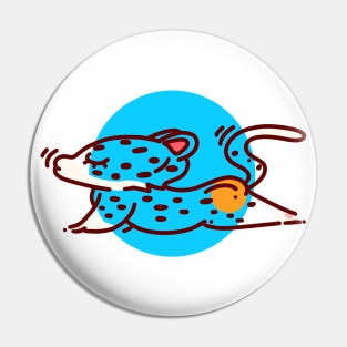 Cute Leopard Animal Yoga #6 Round Edition Pin