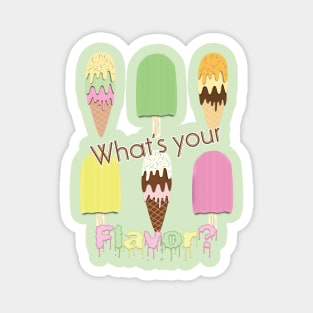 What's Your Flavor? Cute Ice Cream Cones & Popsicle Ice Blocks Pattern Magnet