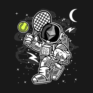 Astronaut Tennis Ethereum ETH Coin To The Moon Crypto Token Cryptocurrency Blockchain Wallet Birthday Gift For Men Women Kids T-Shirt