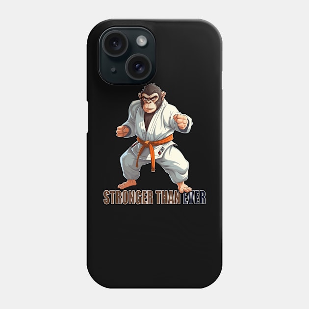 Karate Ape - Stronger Than Ever Phone Case by Tee-Magination