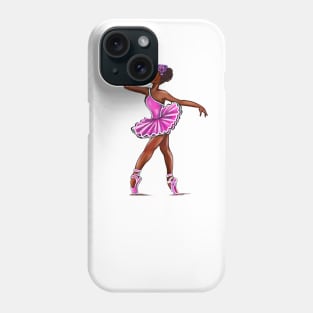 African American, Black ballerina girls with corn rows ballet dancing 8 ! black girl with Afro hair and dark brown skin wearing a pink tutu. Love Ballet Phone Case