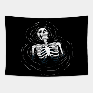 Timeless Descent (skeleton ocean) Tapestry