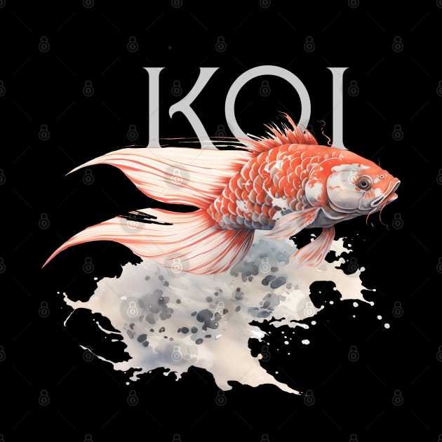 Koi Pond: Calming Koi Fish on a Dark Background by Puff Sumo