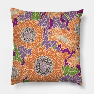 Gerbera Daisy-Orange Pillow