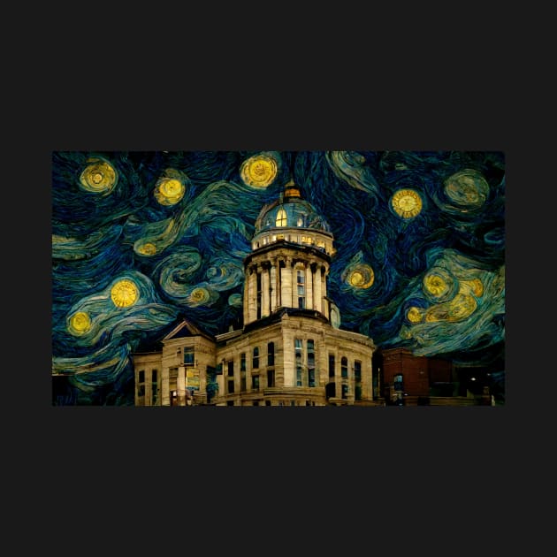 County courthouse like starry night by StoneyPhenix