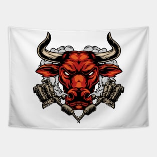 Bull Head Artwork Tapestry