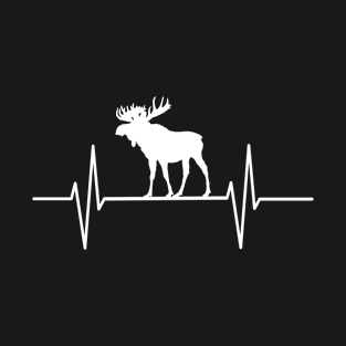 moose heartbeat, moose lovers,deer gift, Animal Lover Gift T-Shirt