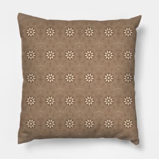 Brown Flowers Pattern Pillow