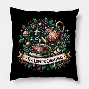 Tea Lovers Christmas Pillow