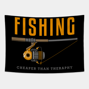 Fishing with Fishing reel and Fishing line Tapestry