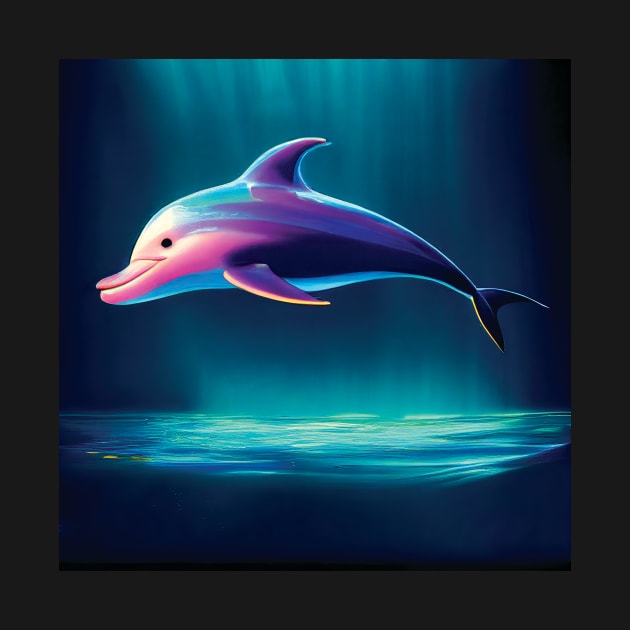 Beautiful Smiling Pink Dolphin by Geminiartstudio