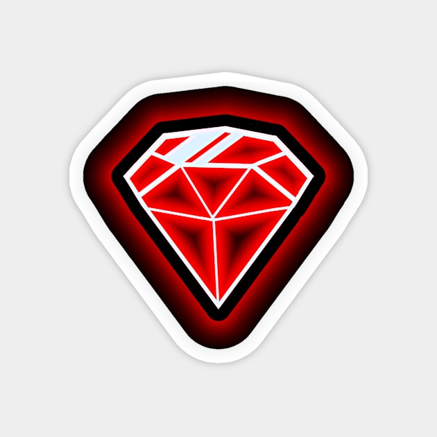 Red Diamond Magnet by CazzyShop