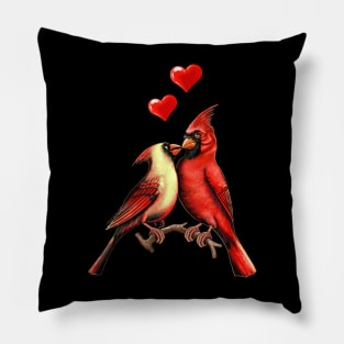 Red cardinals in love Christmas Pillow